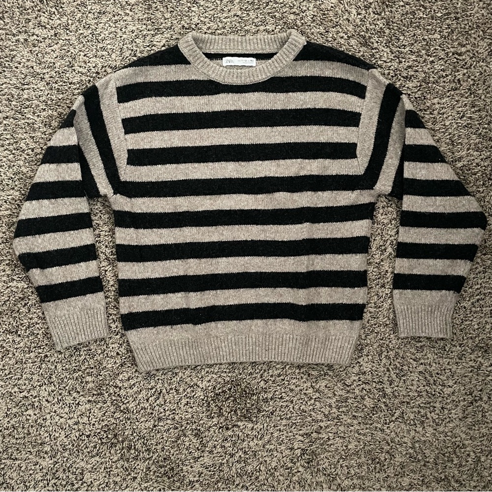 Striped Black and Gray Sweater